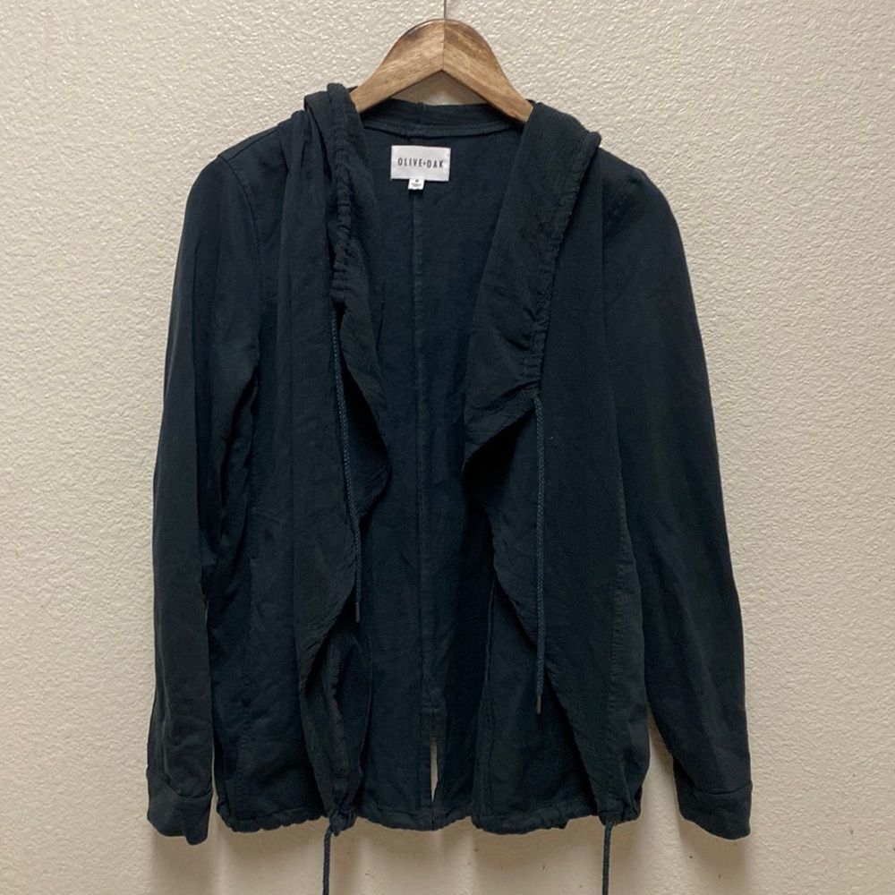 Olive + Oak Open Front Hooded Jacket Small